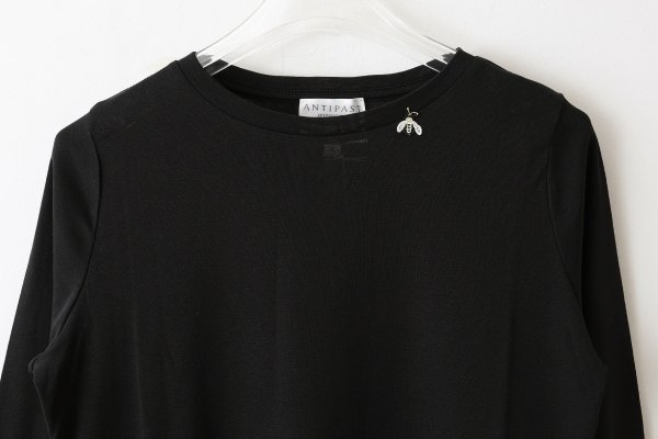 画像3: Cotton Frice crew neck T-shirts with Bee KNT0I, KNT0H(BK)