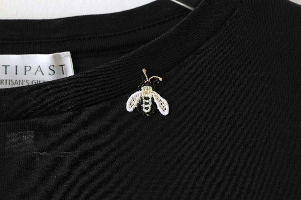 画像4: Cotton Frice crew neck T-shirts with Bee KNT0I, KNT0H(BK)