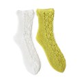 FLOWER FRONT LACE ソックス (DS-51H:WH,YW)