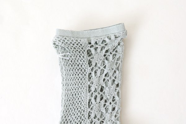 画像4: FLOWER FRONT LACE ソックス (DS-51H:GY,BK)