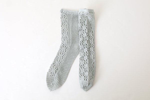 画像3: FLOWER FRONT LACE ソックス (DS-51H:GY,BK)