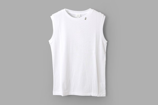 画像1: Cotton Frice N/S with Bee (KNT252N:WH)