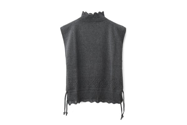 画像1: COTTON CASHMERE KNIT VEST (AU77:GY)