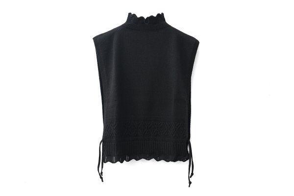 画像1: COTTON CASHMERE KNIT VEST (AU77:BK)