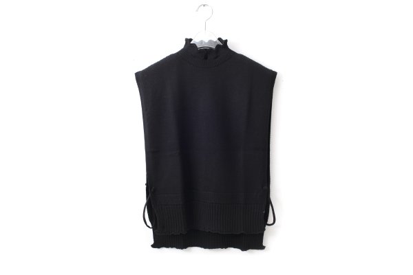 画像1: COTTON CASHMERE KNIT VEST (AU82:BK)