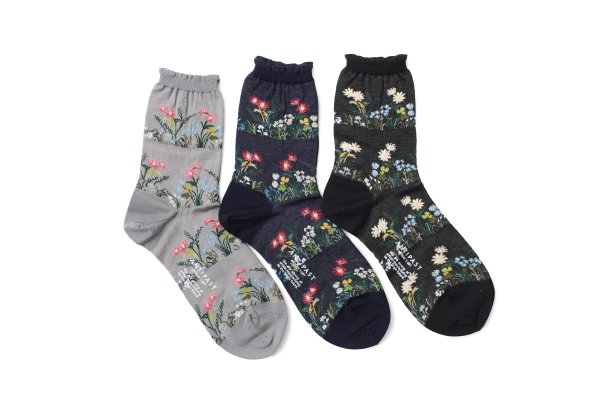 画像1: WILD FLOWER SOCKS (AM-280A)