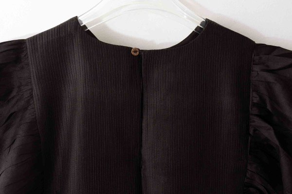 画像9: 別注!! Silk Pin Tuck RuffleCollar (BK)