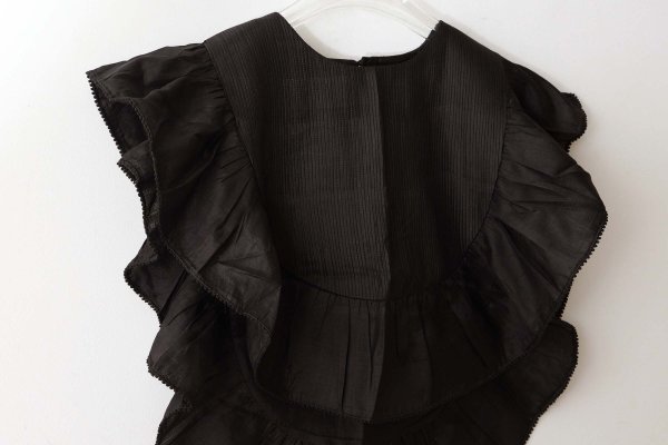 画像5: 別注!! Silk Pin Tuck RuffleCollar (BK)