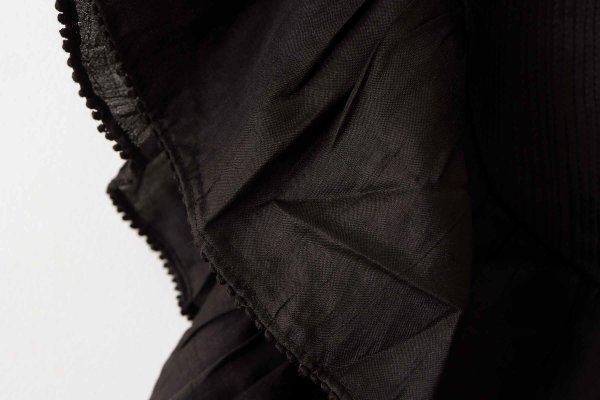 画像6: 別注!! Silk Pin Tuck RuffleCollar (BK)