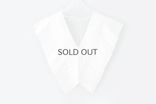 画像2: Khadi Silk Tuck Ruffle Collar (BGY)