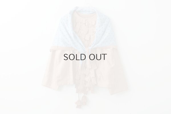 画像8: Khadi Silk Polka dots Print Tassel Scarf (DBL)
