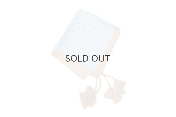画像1: Khadi Silk Polka dots Print Tassel Scarf (DBL)