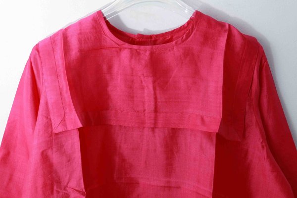 画像3: Khadi Silk Back Button Sailor Blouse (RV)