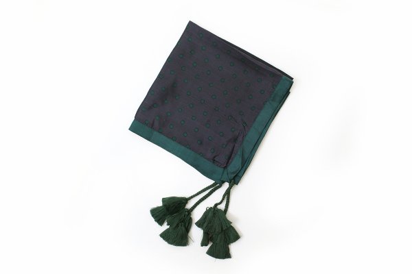 画像1: Khadi Silk Polka dots Print Tassel Scarf (CH)