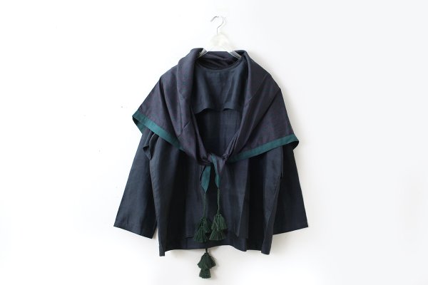 画像6: Khadi Silk Polka dots Print Tassel Scarf (CH)