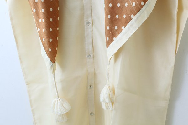 画像9: Khadi Silk Polka dots Print Tassel Scarf (BR)