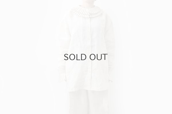 画像11: Khadi Linen Tuck Collar Blouse (EC)