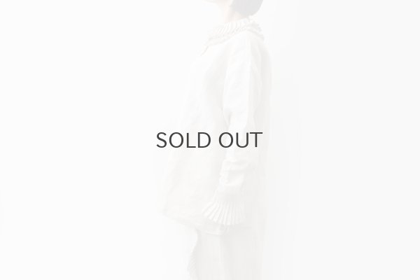 画像12: Khadi Linen Tuck Collar Blouse (EC)