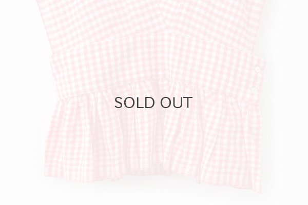 画像4: Khadi Linen Cotton Gingham Check Gingham Ribbon Gilet (RD)