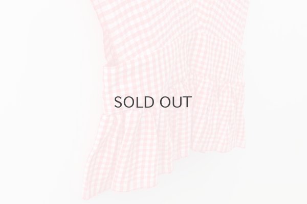 画像6: Khadi Linen Cotton Gingham Check Gingham Ribbon Gilet (RD)