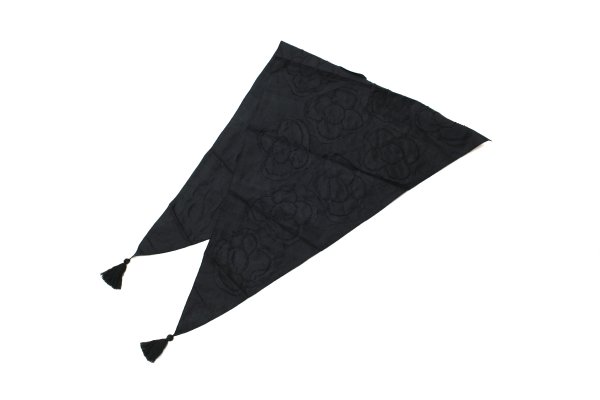 画像2: Khadi Silk Flower Scarf (BK)