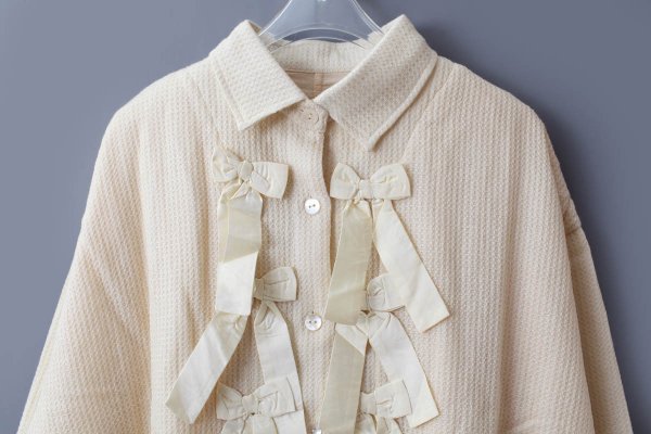 画像4: Khadi Wool Waffle Ribbon Wide Coat (EC)