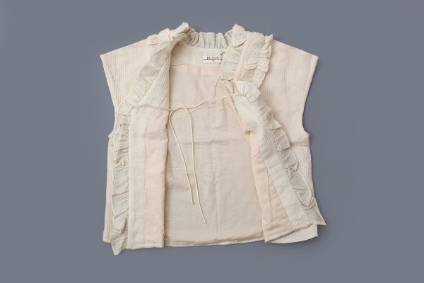 画像7: Khadi Wool Waffle Frill Gilet (EC)