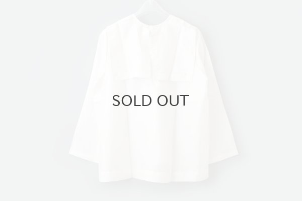 画像3: Khadi Silk Back Button Sailor Blouse (B.WH)