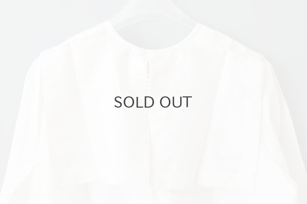 画像6: Khadi Silk Back Button Sailor Blouse (B.WH)