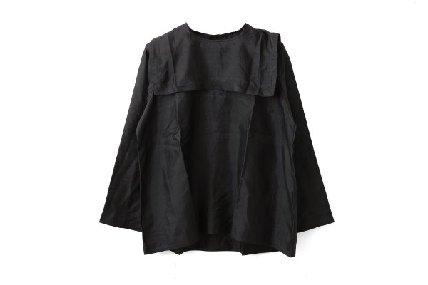 画像1: Khadi Silk Back Button Sailor Blouse (BK)