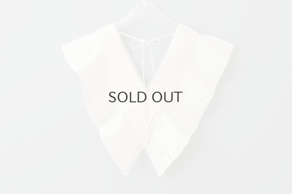 画像3: Khadi Silk Tuck Ruffle Collar (WH)