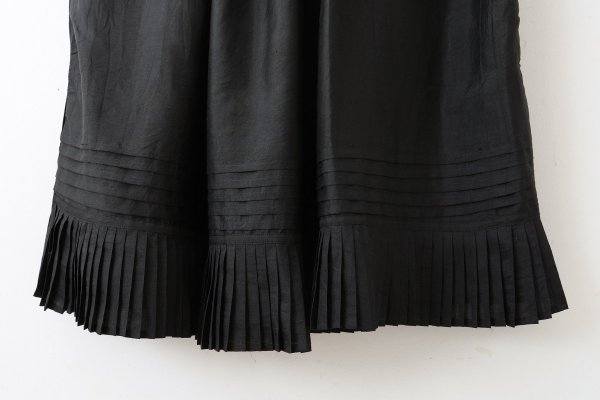画像4: Khadi Silk Gather Tuck Skirt (BK)