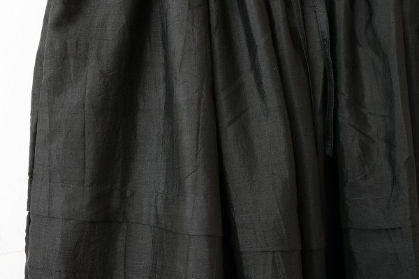 画像9: Khadi Silk Gather Tuck Skirt (BK)
