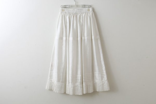 画像2: Khadi Silk Gather Tuck Skirt (WH)