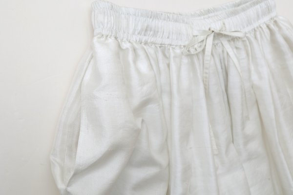 画像5: Khadi Silk Gather Tuck Skirt (WH)