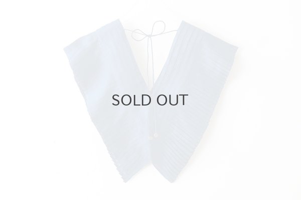 画像2: Khadi Silk Tuck Ruffle Collar (MBL)
