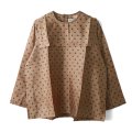 Khadi Silk Polka dots Print Back Button Sailor Blouse (C.BR)