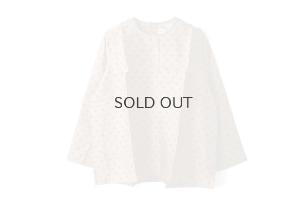 画像1: Khadi Silk Polka dots Print Back Button Sailor Blouse (C.BR)