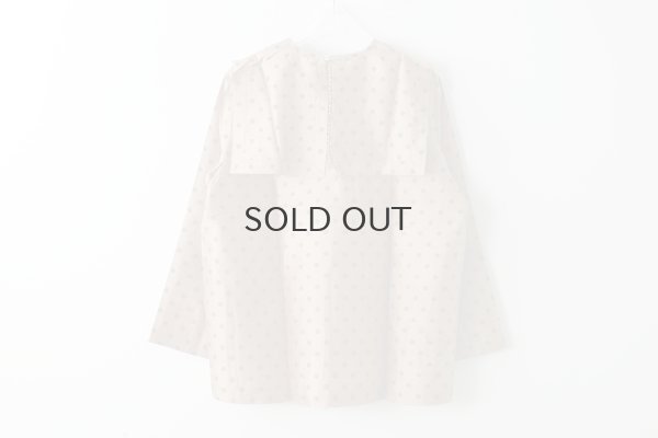 画像2: Khadi Silk Polka dots Print Back Button Sailor Blouse (C.BR)