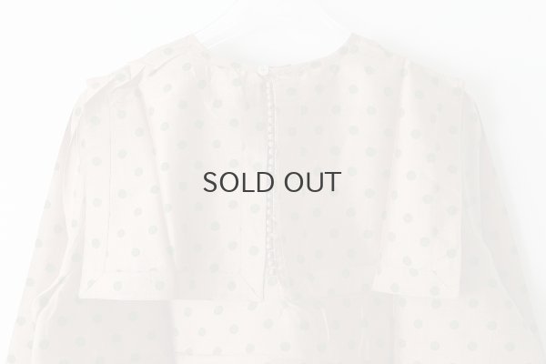 画像6: Khadi Silk Polka dots Print Back Button Sailor Blouse (C.BR)
