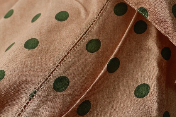 画像8: Khadi Silk Polka dots Print Frill Flare Blouse (C.BR)