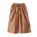 Khadi Silk Polka dots Print Tuck Pants (C.BR)