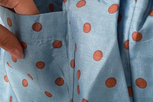 画像9: Khadi Silk Polka dots Print Tuck Pants (DBL)