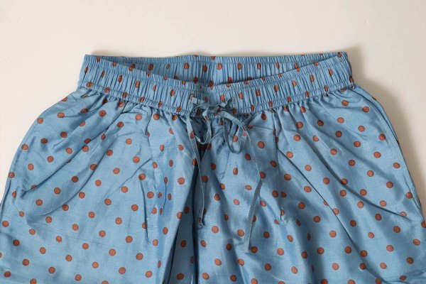 画像3: Khadi Silk Polka dots Print Tuck Pants (DBL)