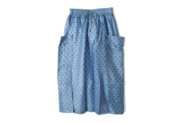 画像1: Khadi Silk Polka dots Print Layered Skirt (DBL)