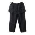 Khadi Silk Organdy & Embroidery Flap Pants (BK)