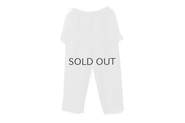 画像1: Khadi Silk Organdy & Embroidery Flap Pants (BK)