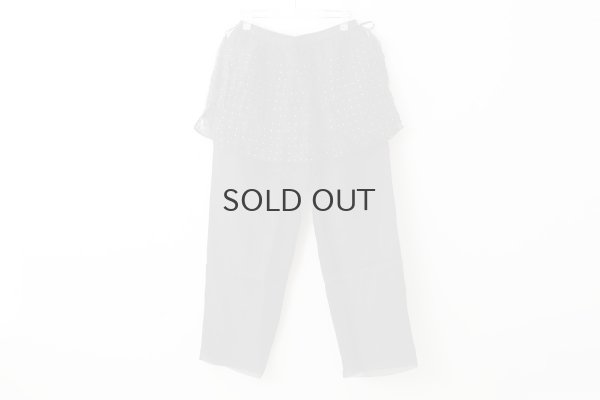 画像2: Khadi Silk Organdy & Embroidery Flap Pants (BK)