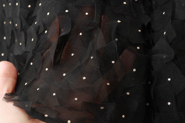 画像7: Khadi Silk Organdy & Embroidery Flap Pants (BK)