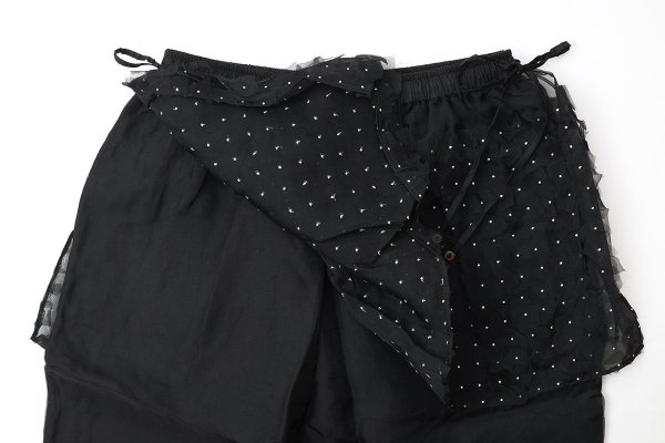 画像4: Khadi Silk Organdy & Embroidery Flap Pants (BK)